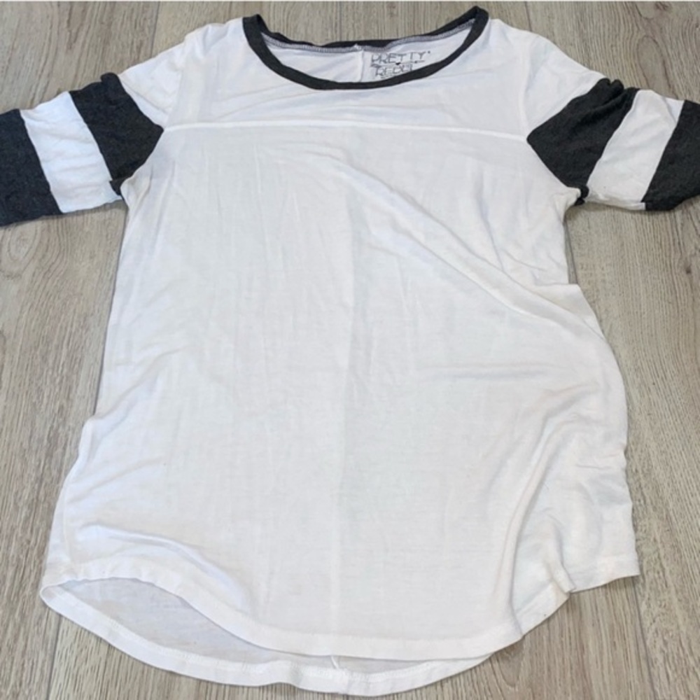 Pretty rebel white black short sleeve shirt top